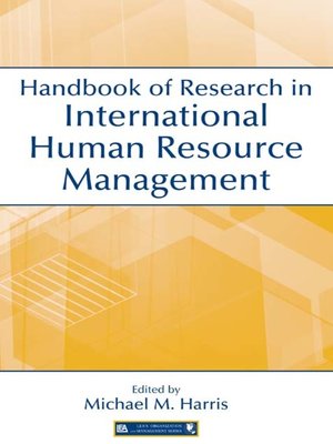 cover image of Handbook of Research in International Human Resource Management